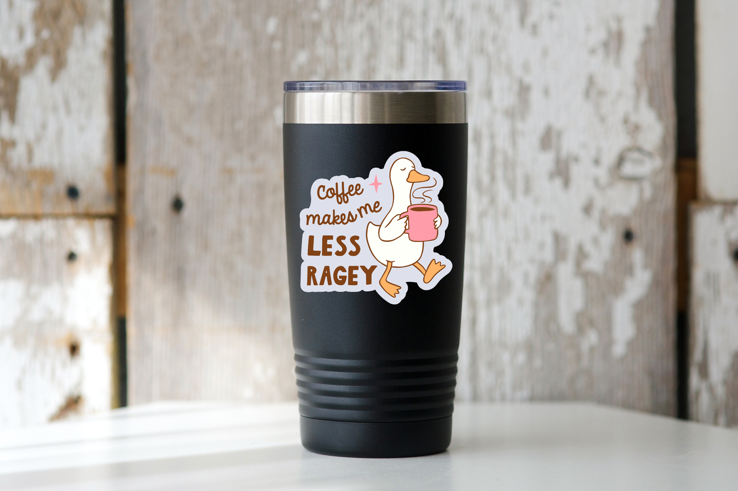 Coffee Makes Me Less Ragey Sticker