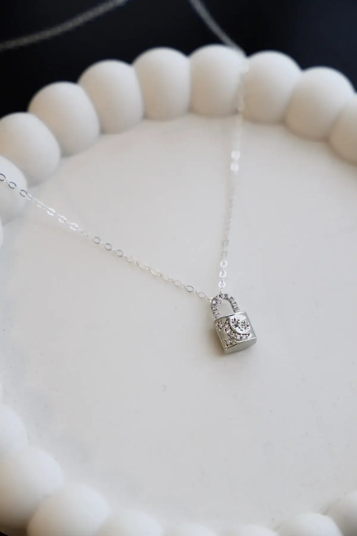 Celestial Lock Charm Necklace