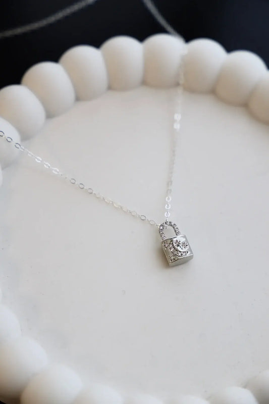 Celestial Lock Charm Necklace