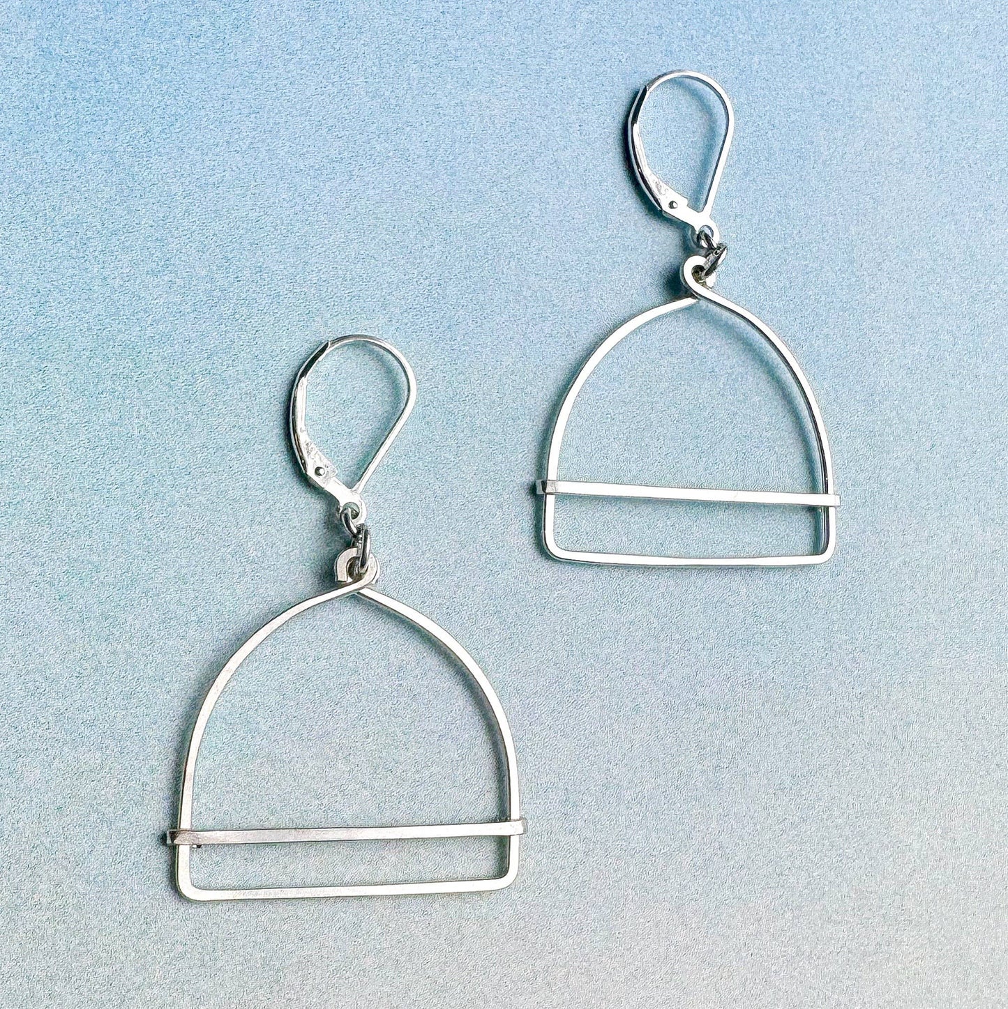 Porta Arch Doorway Hammered Earrings | Silver