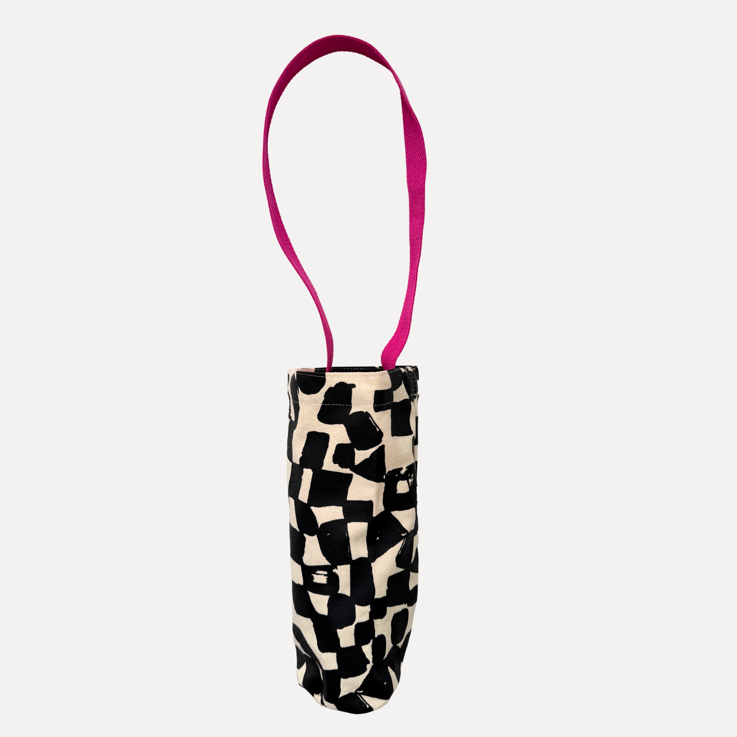 The Wine Tote | Checks Black & Fuschia