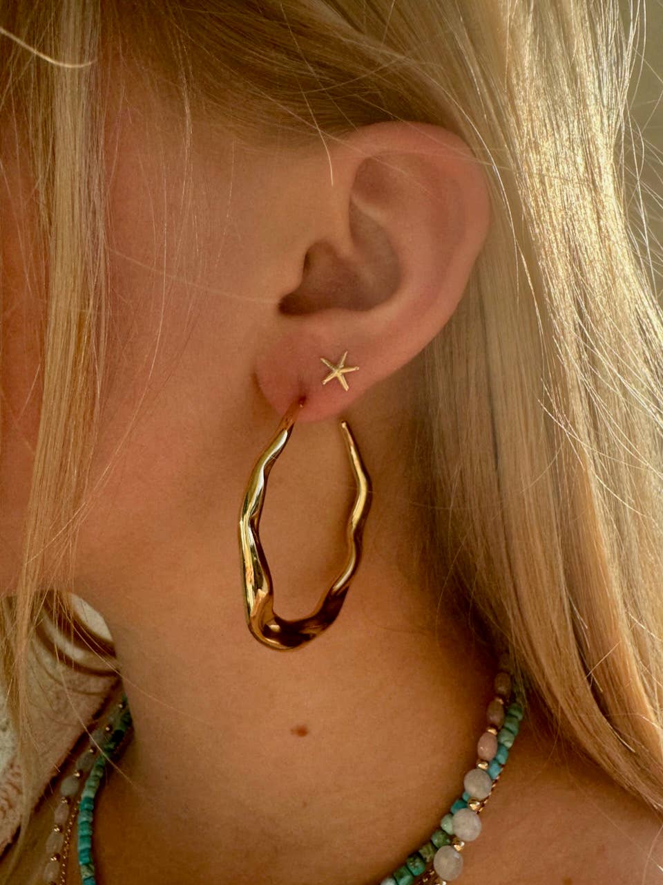 Soleil Gold Molten Hoops