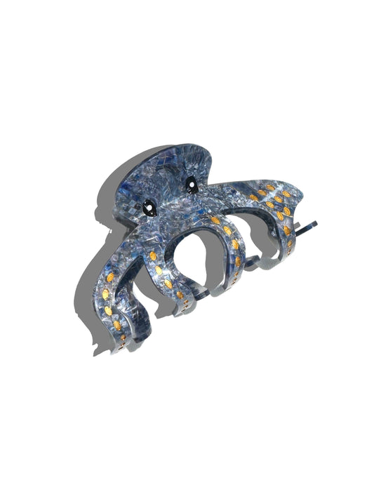 Hand-painted Octopus Claw Hair Clip | Eco-Friendly: Blue