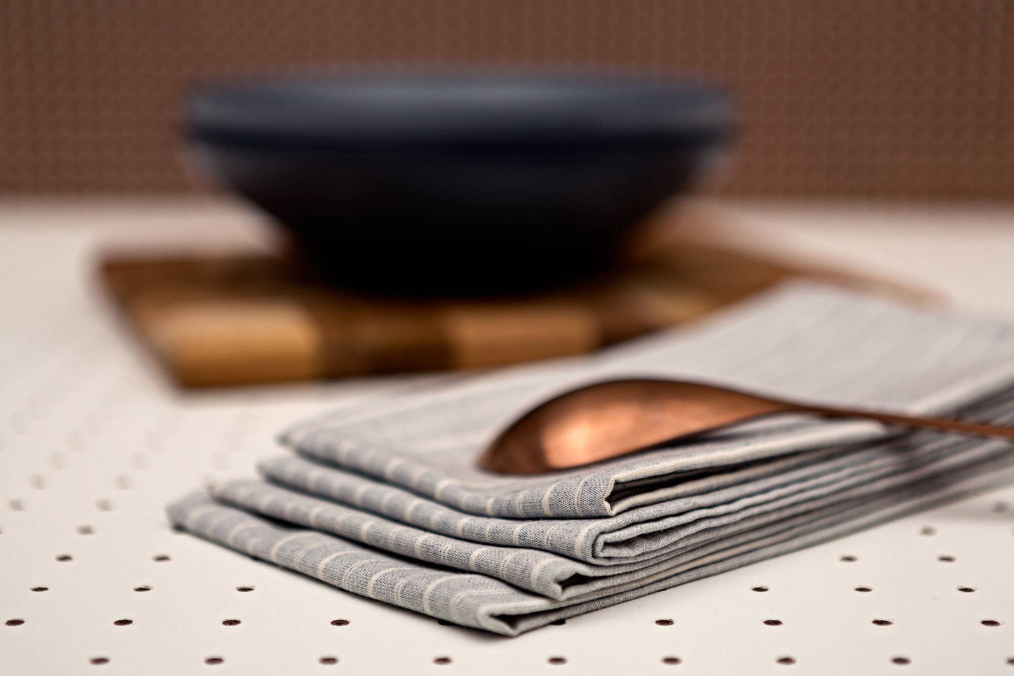 Recycled Cotton Napkins Gray Striped | Set of 4