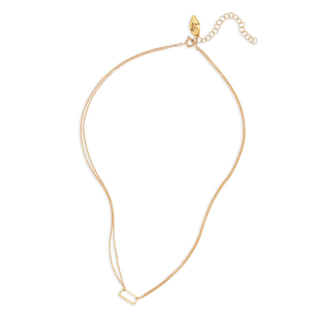 Rectangle Necklace: Gold