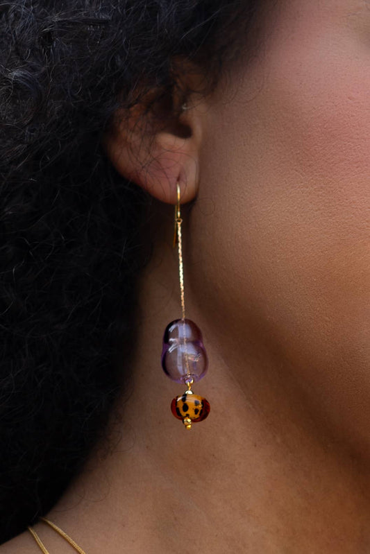 Lennox Dangle Earring | Murano Lilac Glass