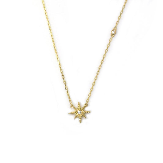 Diamond Stardust Pendant Necklace | Solid Gold