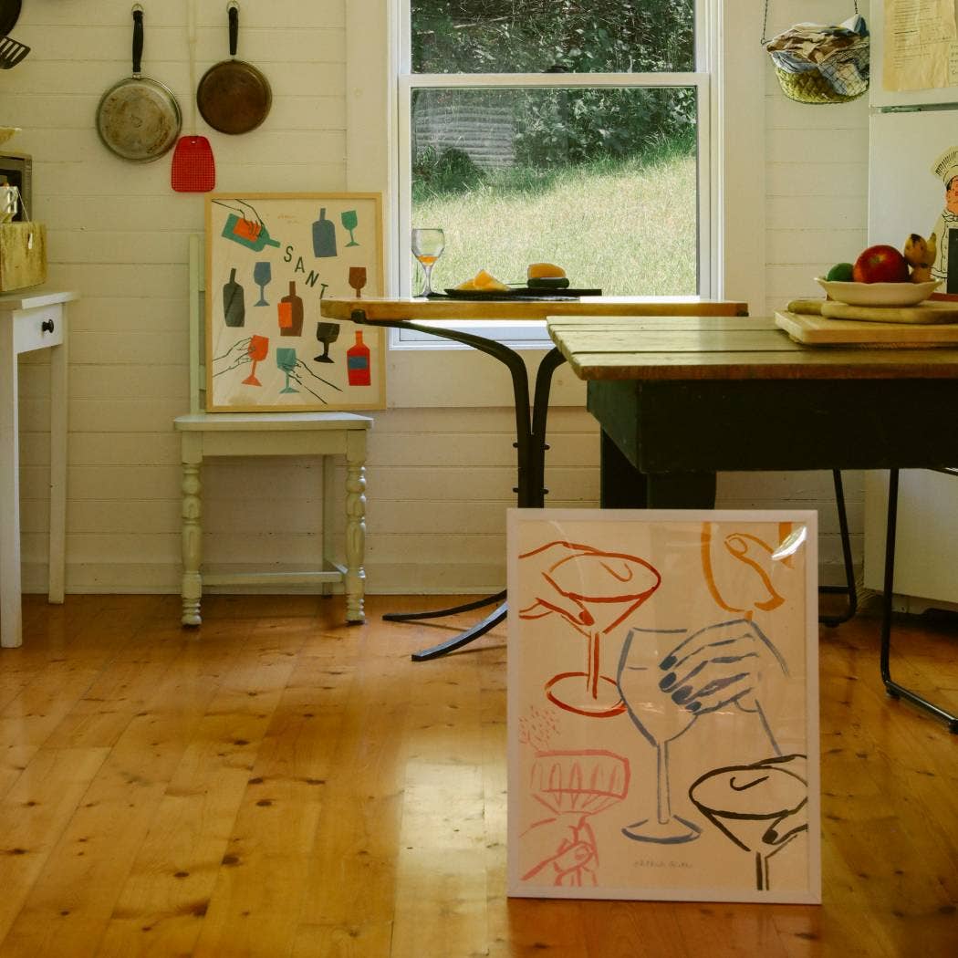 Cheers Cocktail Print: Green / 11 x 14