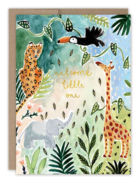 Welcome Little One Animals Baby Card