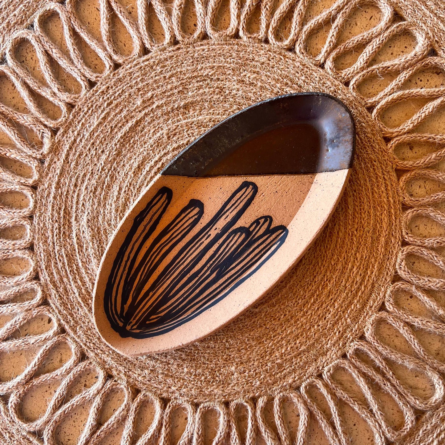 Cacti Oval Trinket Dishes: Saguaro/Teal