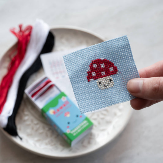 Kawaii Toadstool Mini Cross Stitch Kit