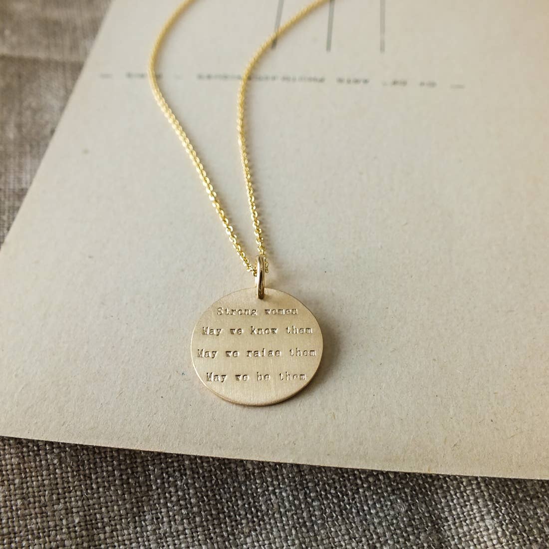 Strong Women Necklace: Gold Fill