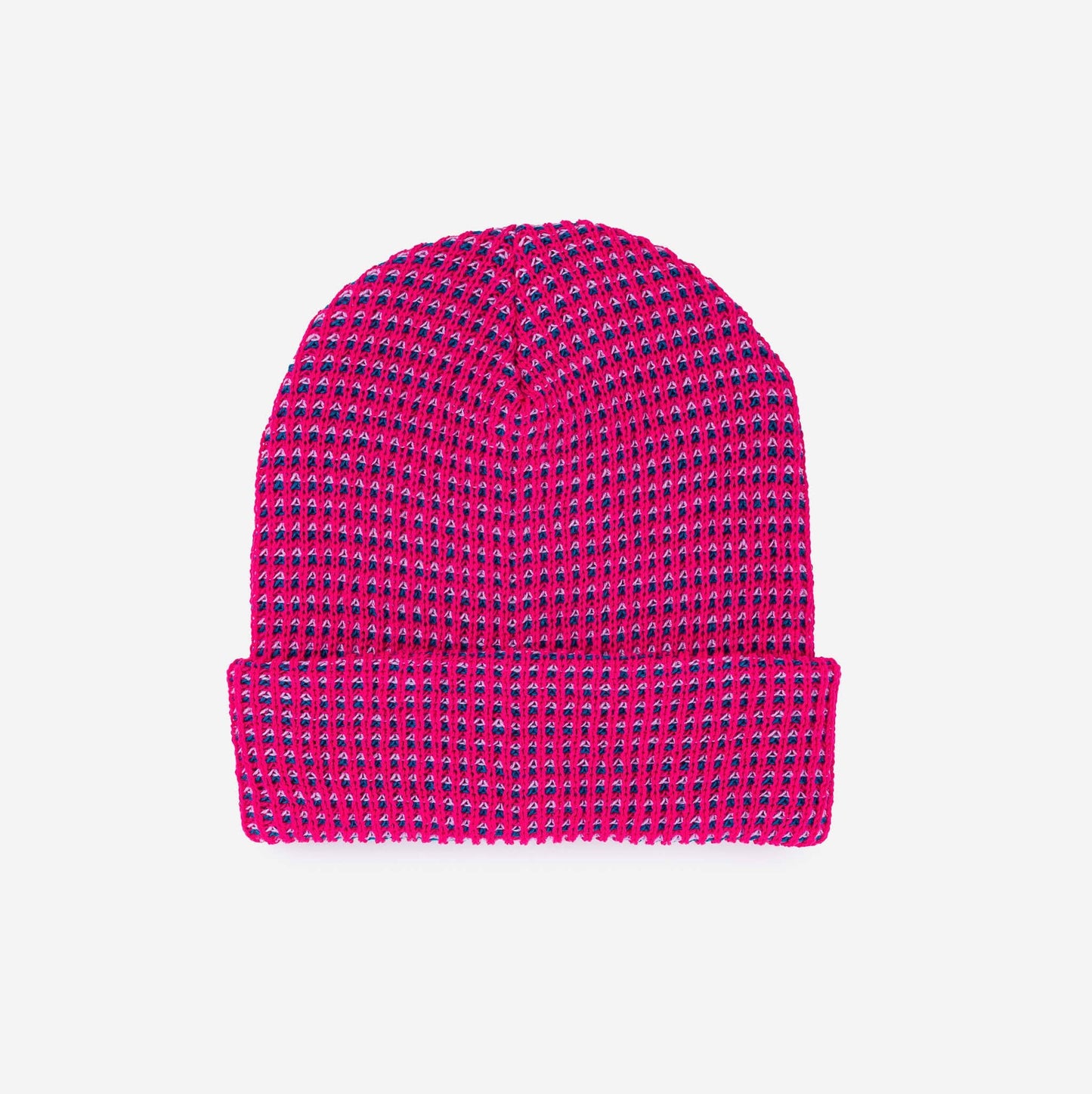 Simple Grid Knit Beanie | Wine Red