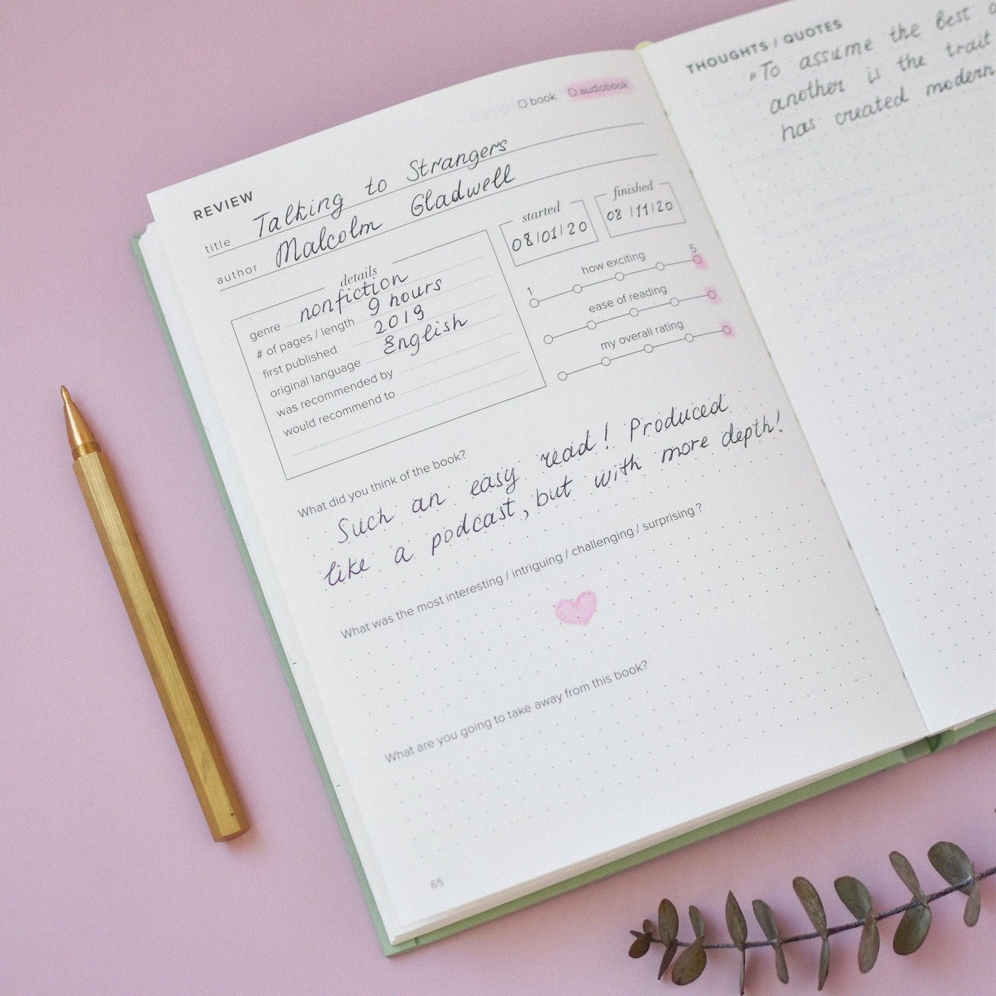 Reading Journal (Original): Beige
