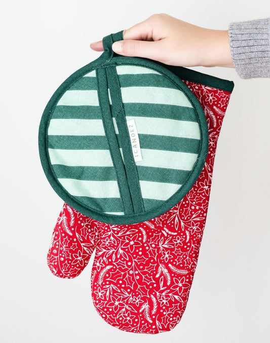 Holiday Floral Potholder Set