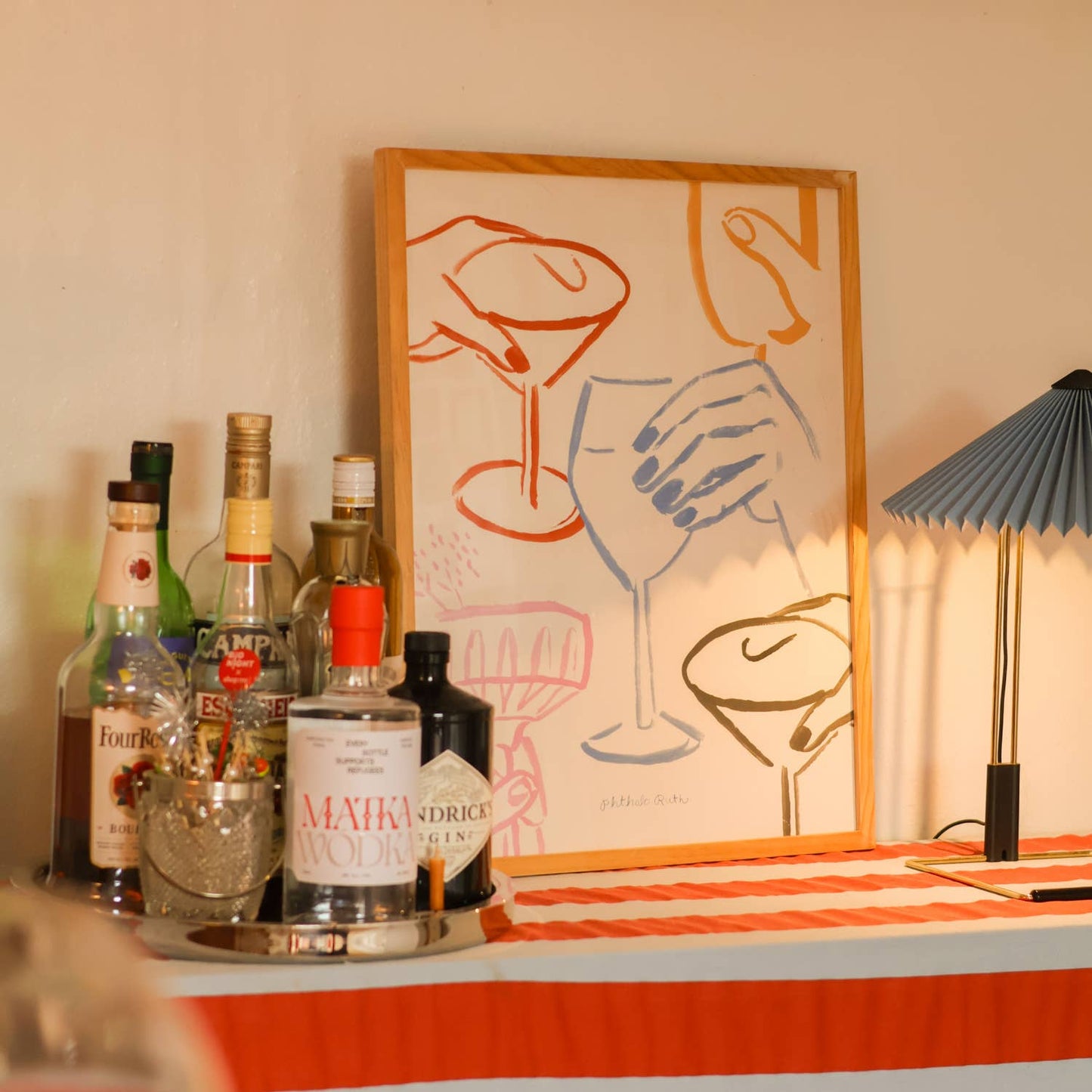 Cheers Cocktail Print: Green / 11 x 14