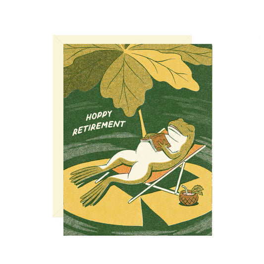 Hoppy Retirement Funny Frog Greeting Card