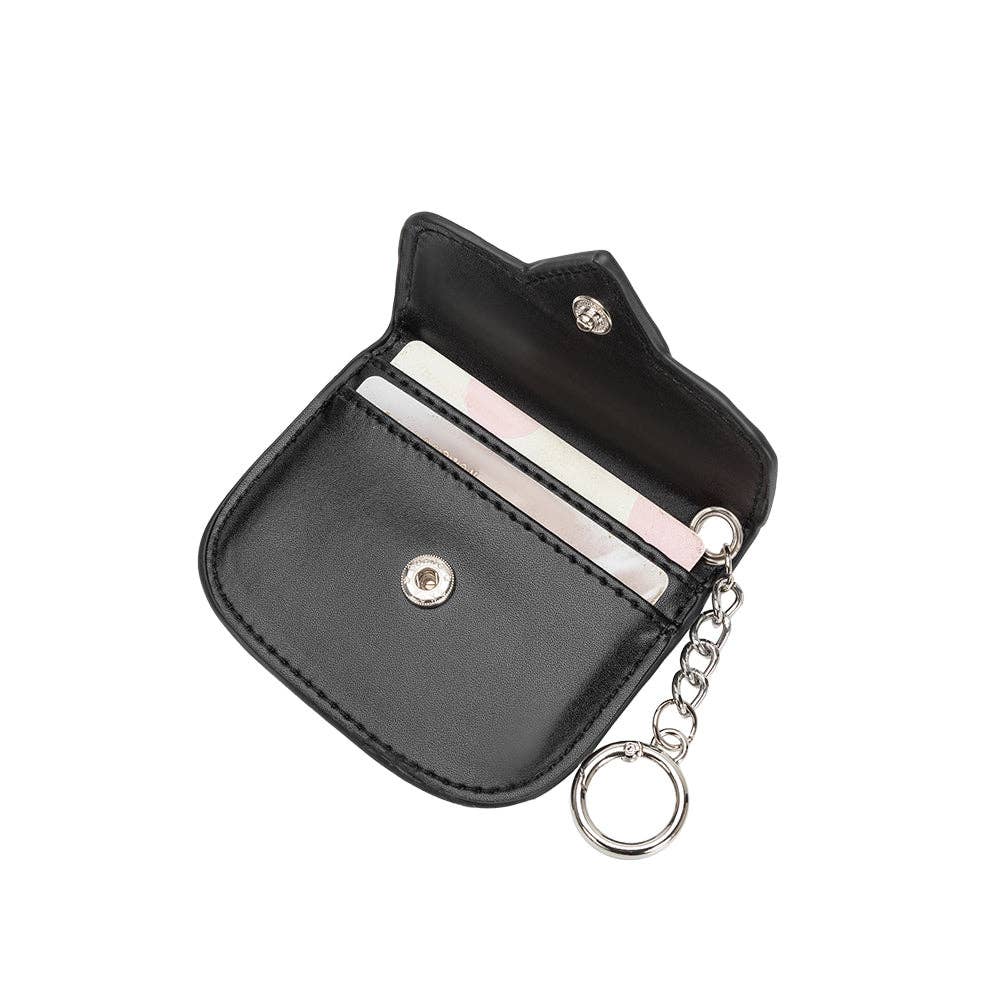 Lovell Black Vegan Leather Card Holder