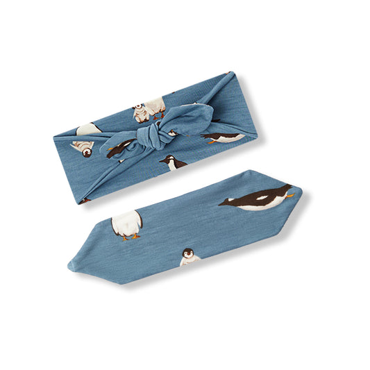 Luxe Stretch Knotted Headband | Penguin | 0-6M