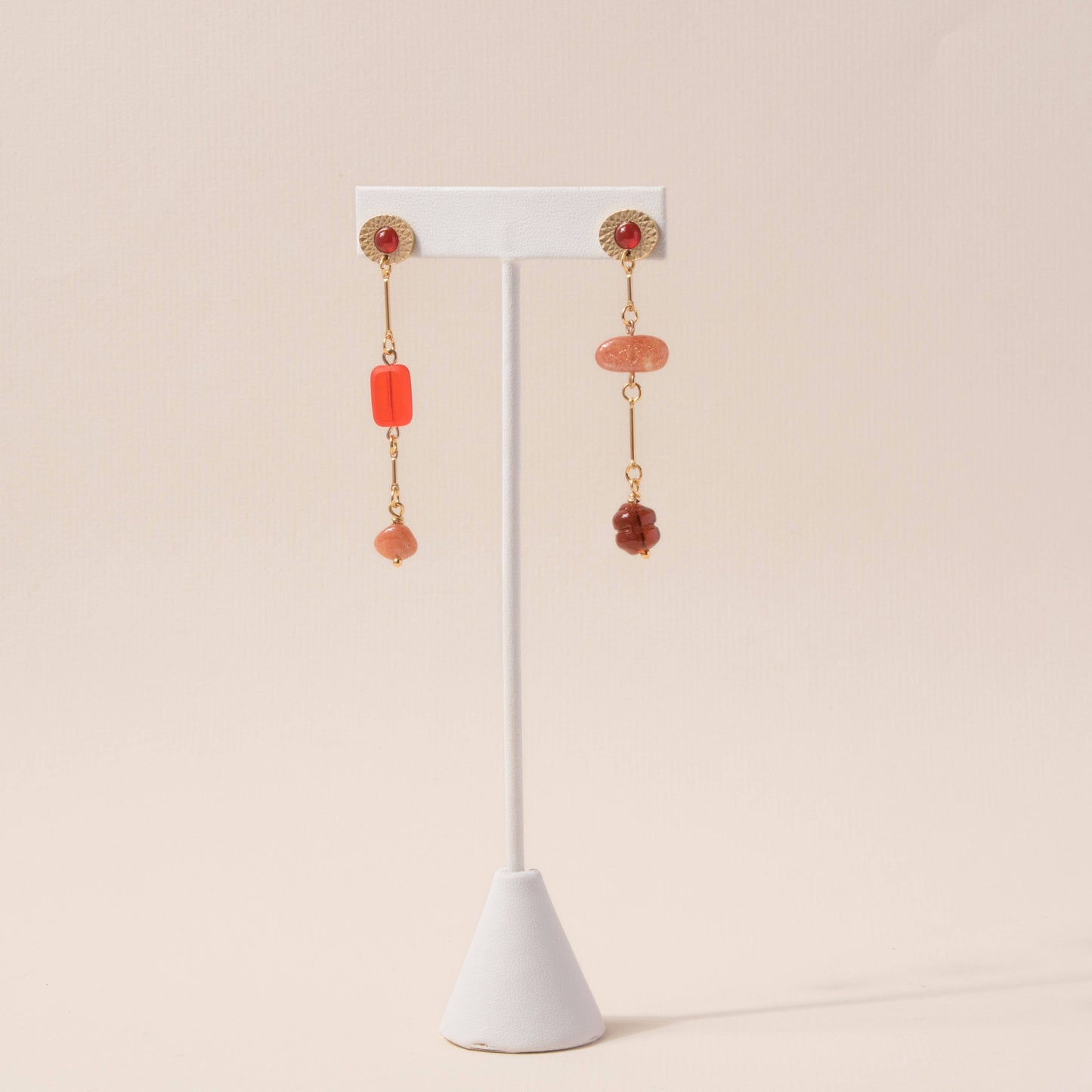 Carnelian Mismatched Composition Earrings