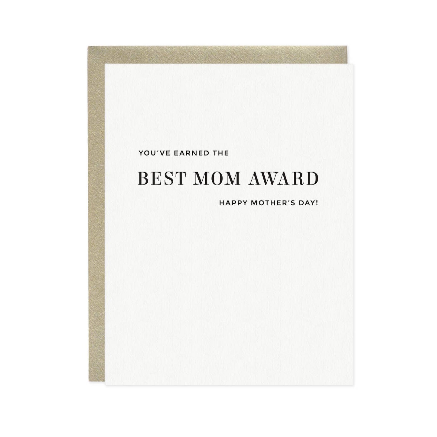 Best Mom Award Letterpress Mother's Day Card