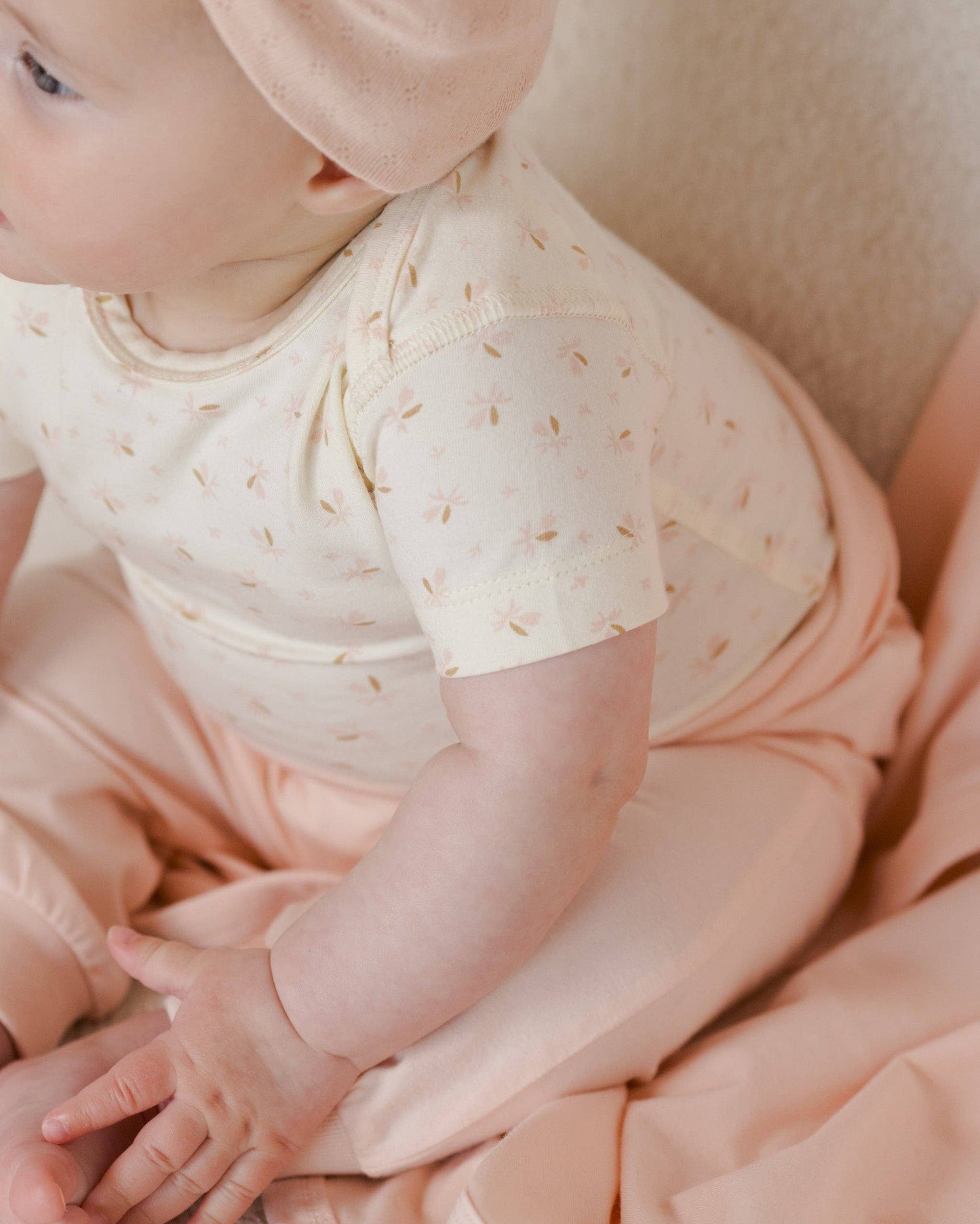 Short Sleeve One-Piece Fleur: 3-6M