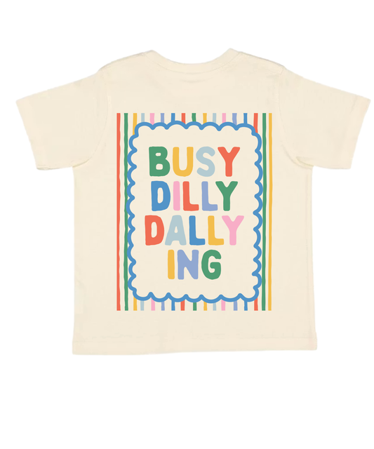 Dilly Dally Kids T-Shirt | Kids Summer Graphic T-Shirt | Funny Kids T-Shirt: 3T