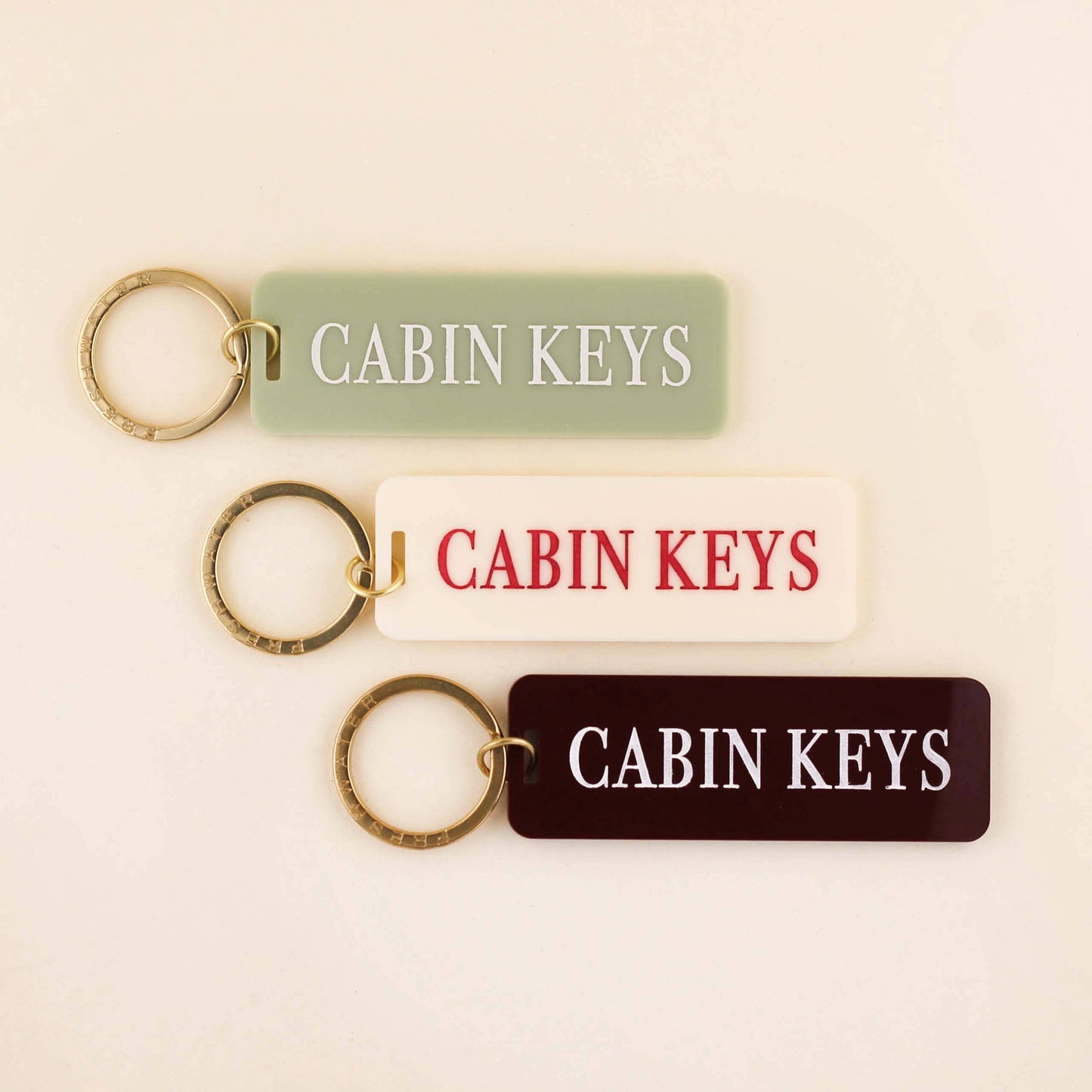 Cabin Keys Keychain with Hang Tag | Sage