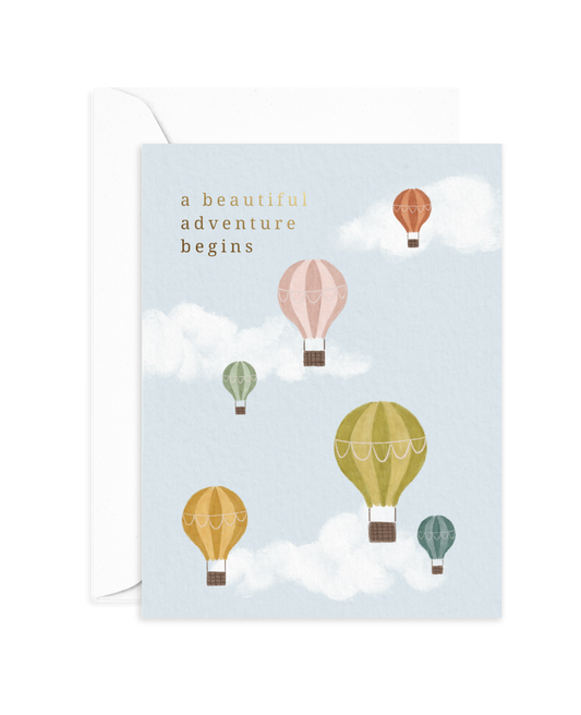 Hot Air Balloons Baby Card