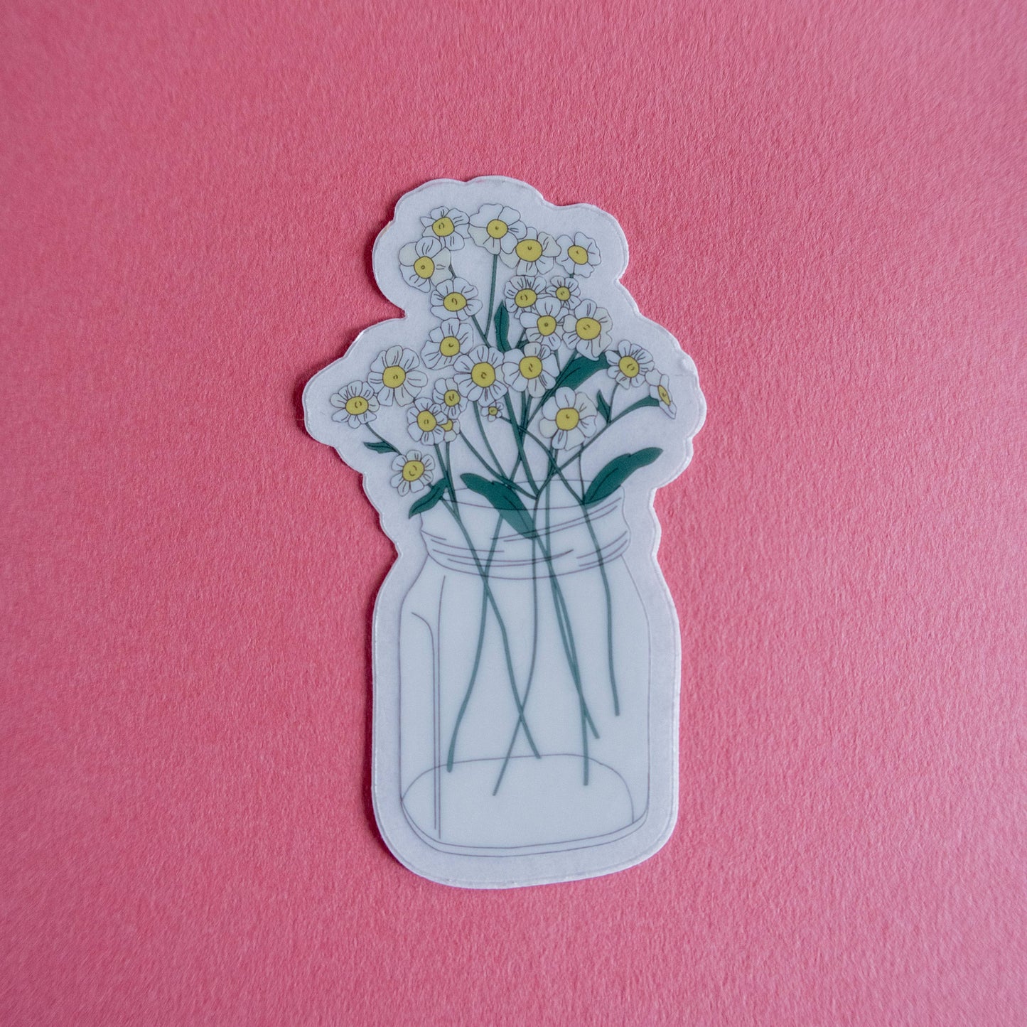 Daisy Mason Jar Sticker