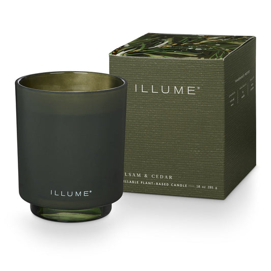 Illume 10 oz Boxed Glass Candle | Balsam & Cedar