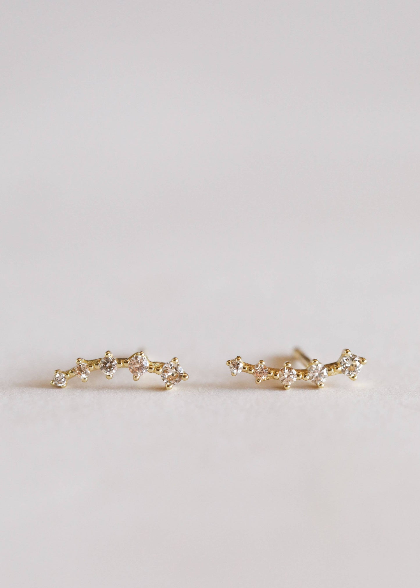 Crawler Earrings | 18k Gold Plated | Champagne CZ