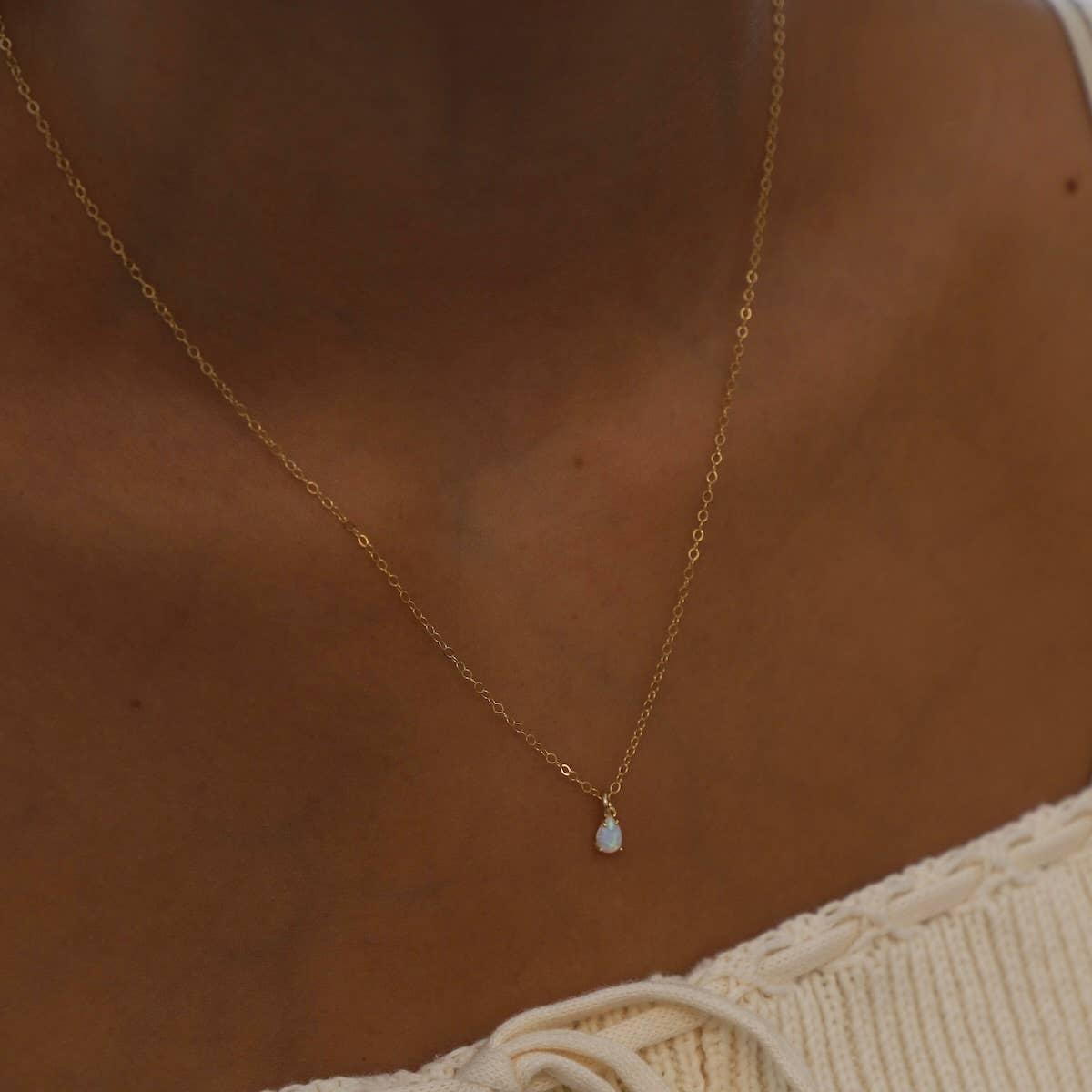 Opal Teardrop Necklace