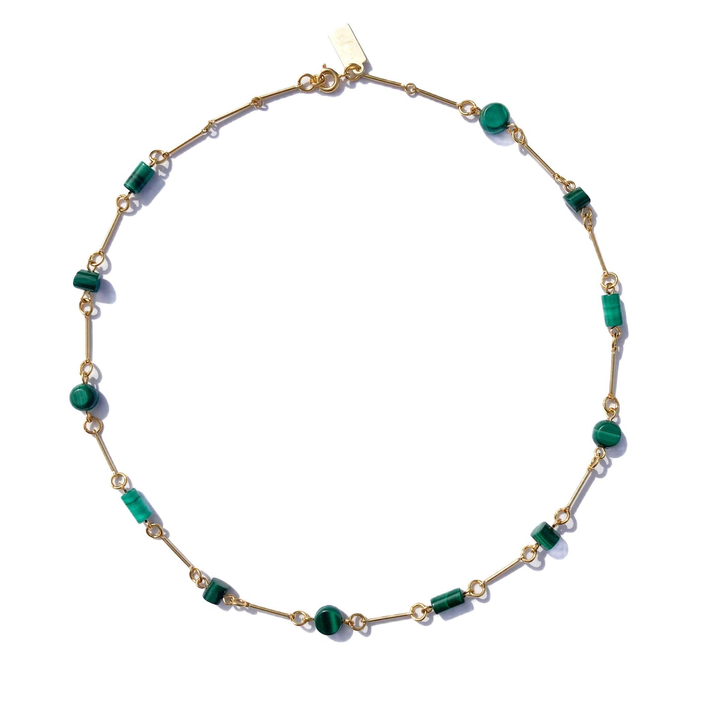 Malachite Composition Necklace: 16"