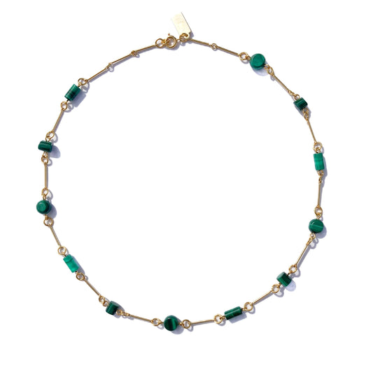 Malachite Composition Necklace: 16"