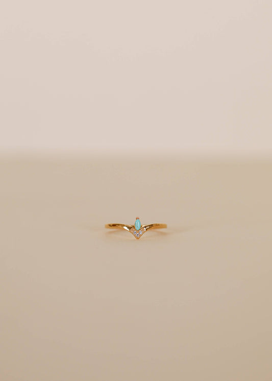 Floating Gemstone Ring | Gold | Turquoise | 7