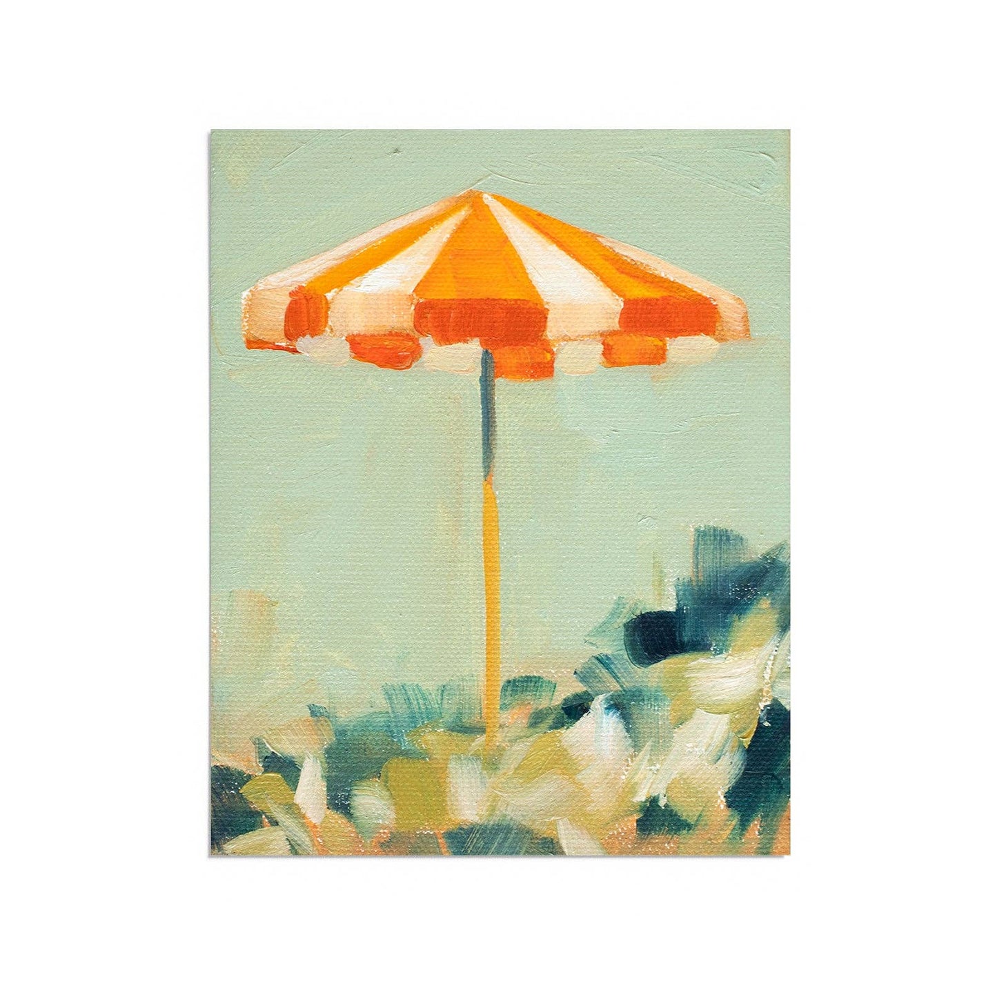 Orange and White Umbrella: 8 x 10