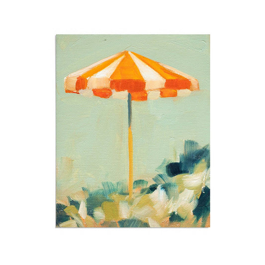 Orange and White Umbrella: 8 x 10
