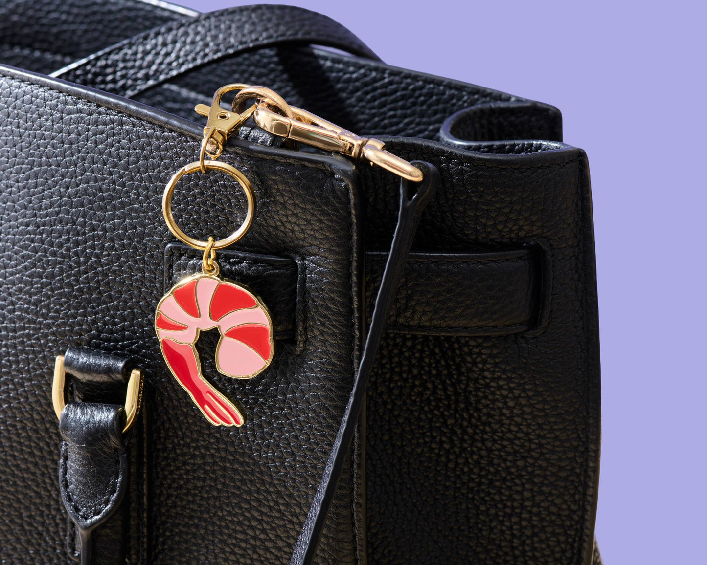 Shrimp Enamel Keychain & Bag Charm