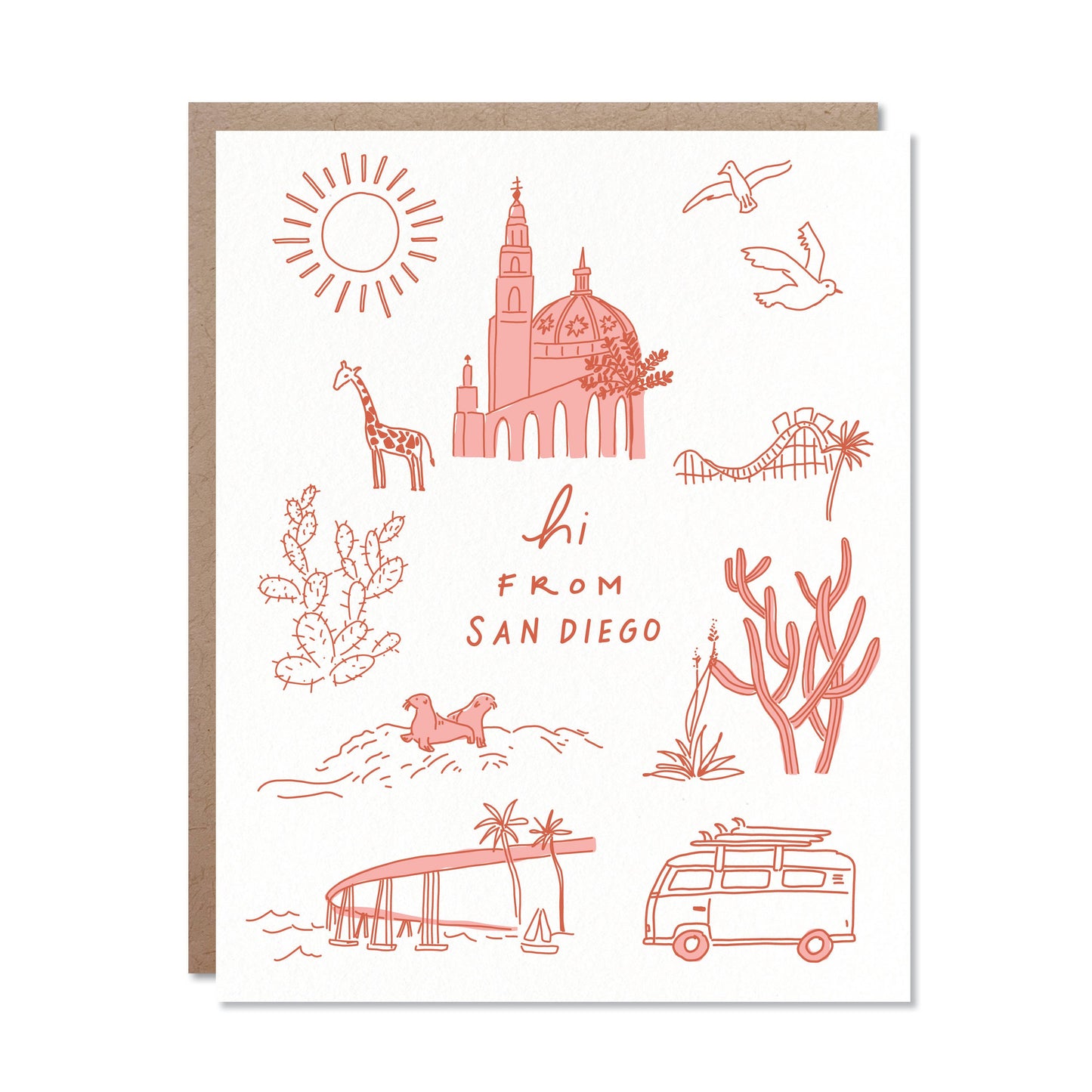Hi from San Diego - Local Everyday Greeting Card