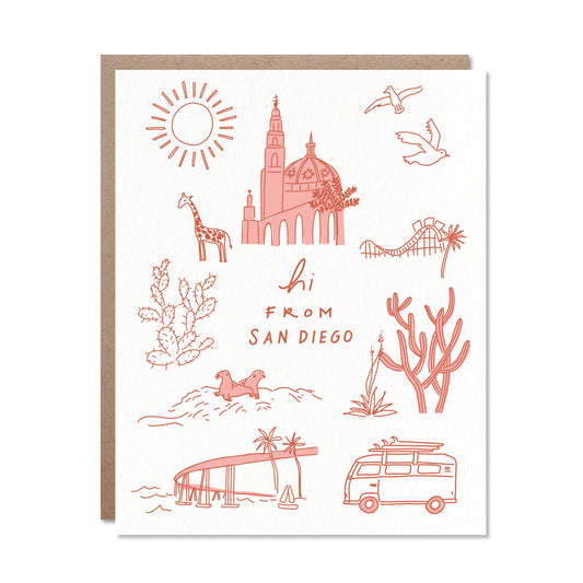 Hi from San Diego - Local Everyday Greeting Card