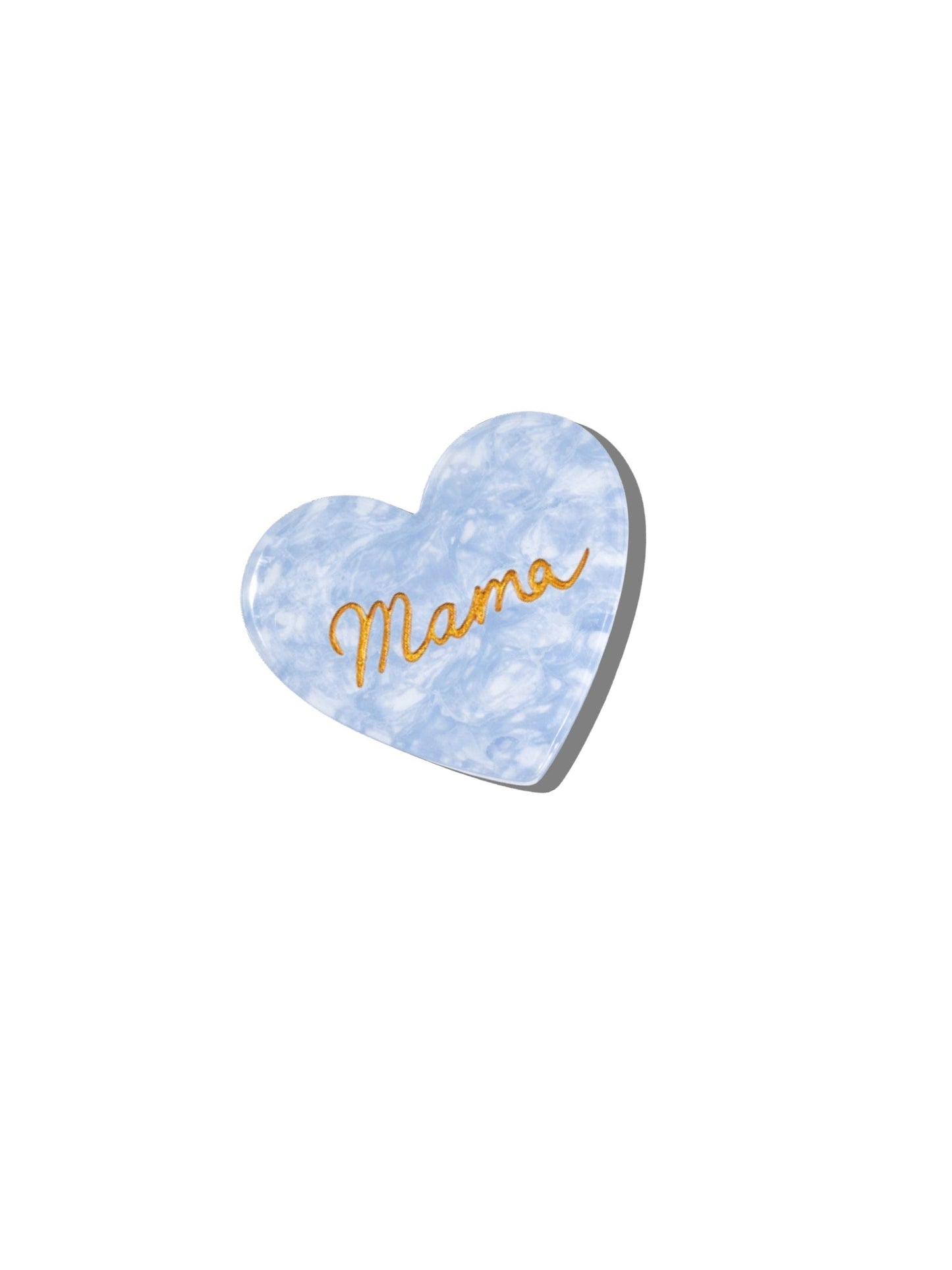 Hand-Painted Mama Heart Acetate Claw Hair Clip | Eco-Friendly: Baby Blue