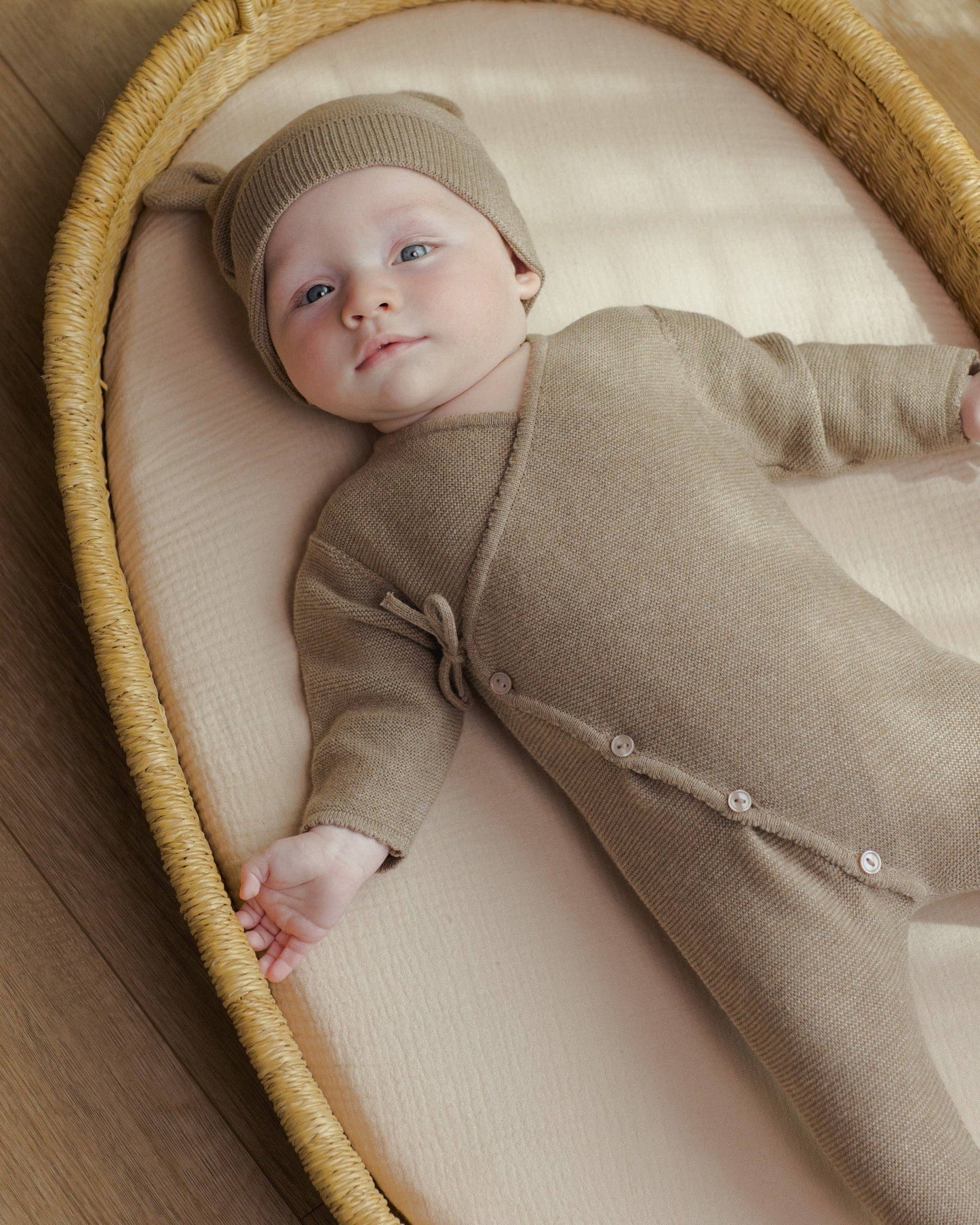 Baby Bear Beanie Heathered Mocha: NB