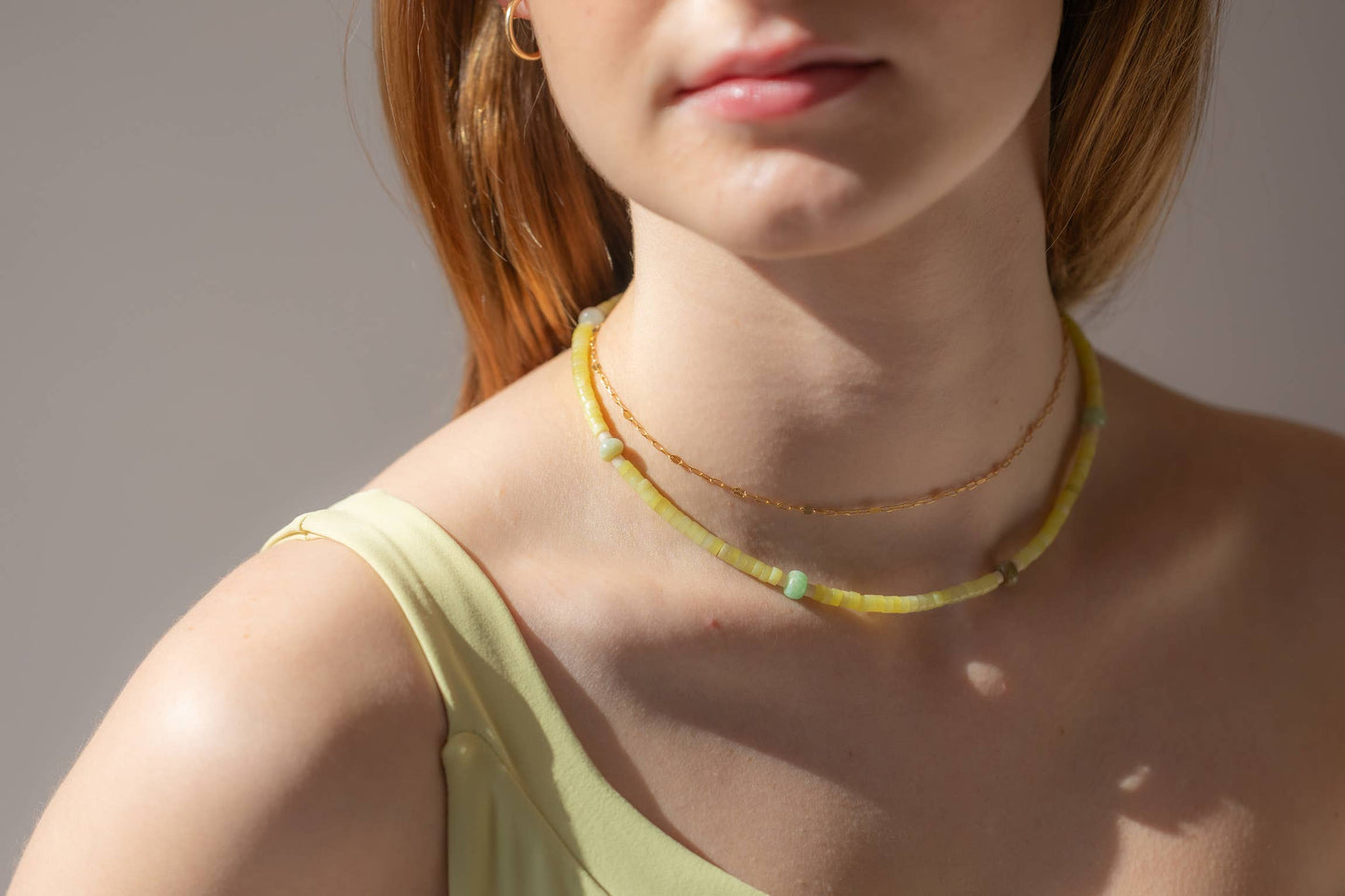 Sunlit Jade Necklace | 14k Gold Fill / 16"