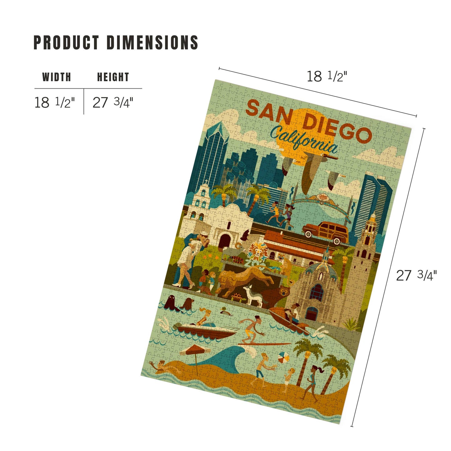 1000 PIECE PUZZLE San Diego, California, Geometric