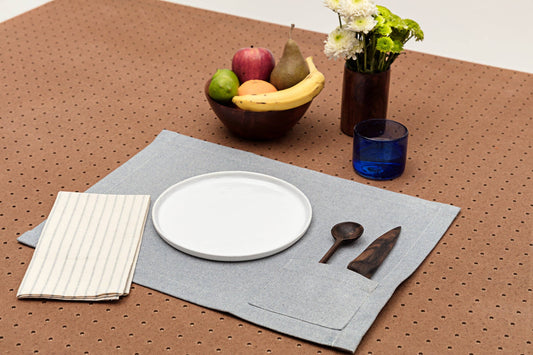 Cloth Placemats with Pocket, Set of 4 - Denim 100% cotton: Denim