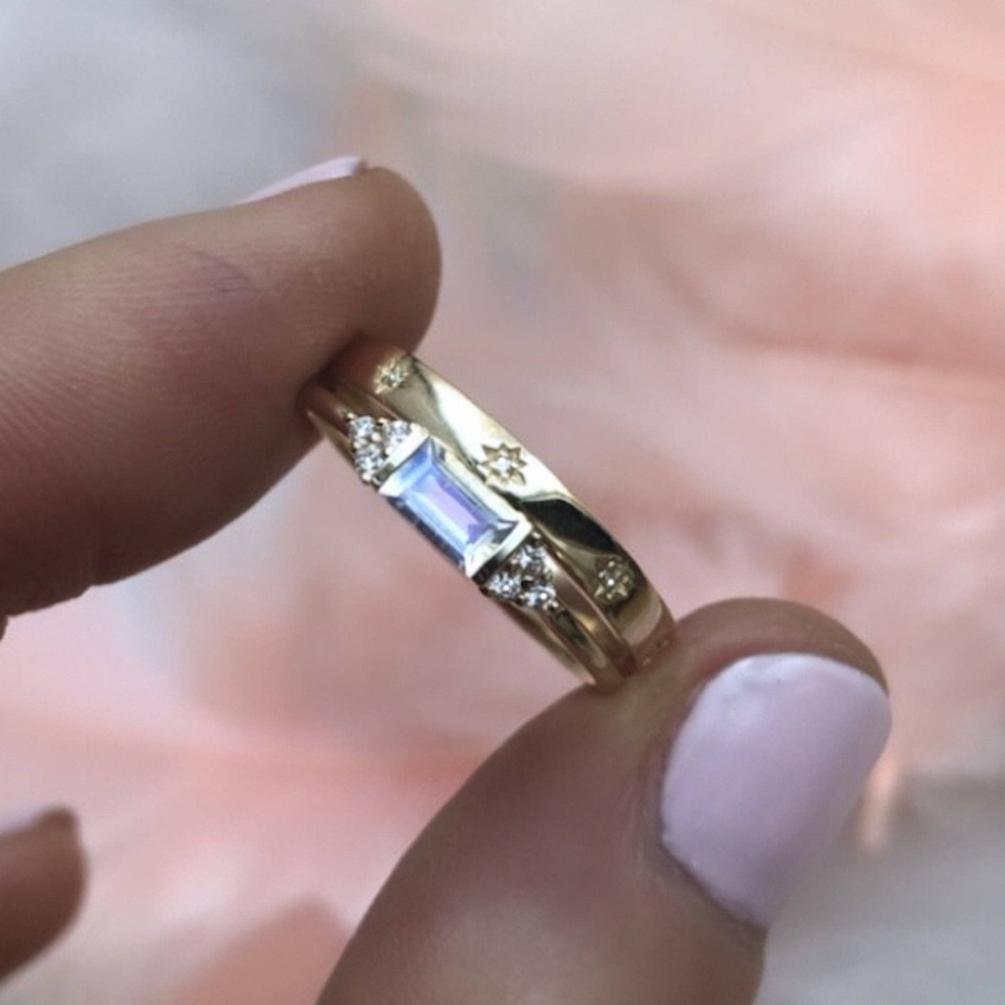 Diamond Stardust Band | Solid Gold | 6