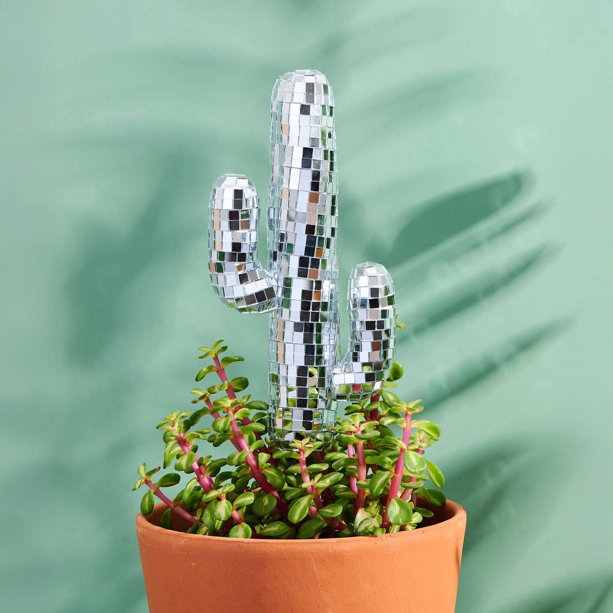 Mirror Disco Ball Decorative Plant Stakes | Disco Cactus
