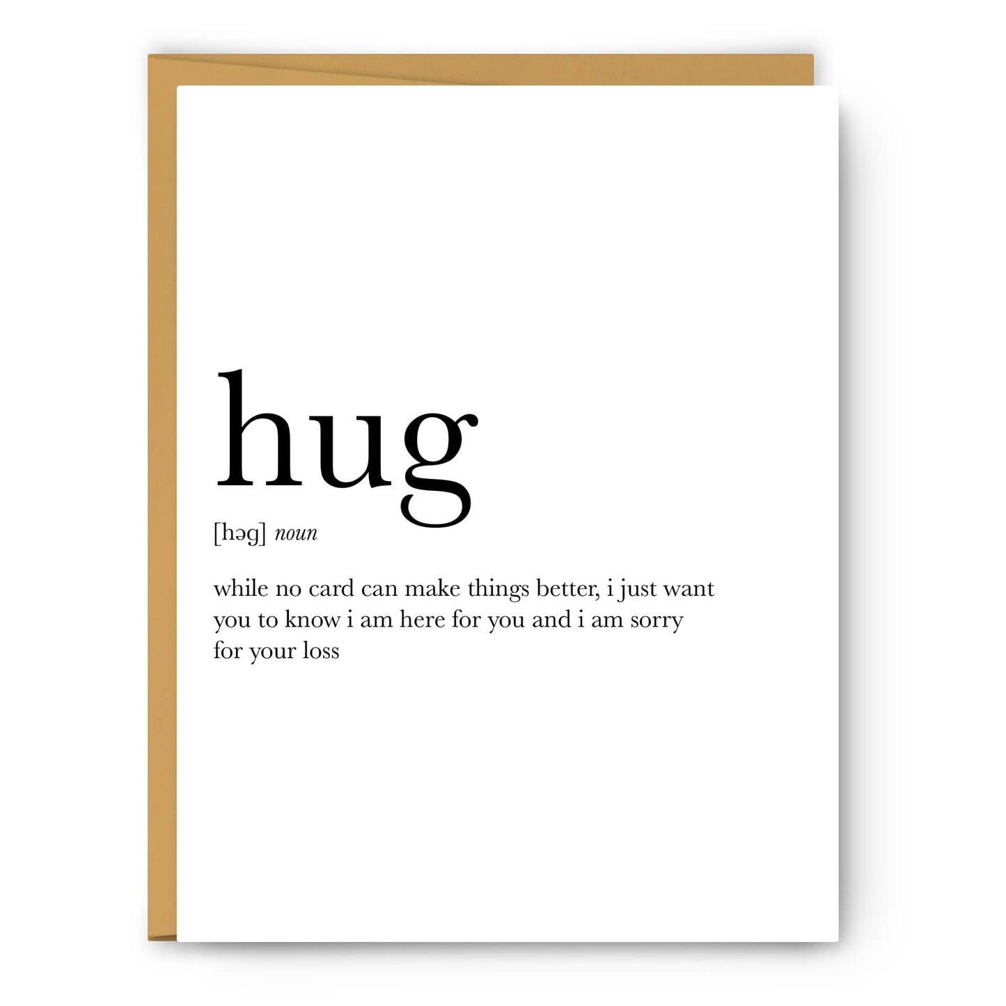 Hug Definition - Sympathy Card