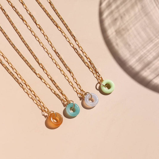 Full Circle Pendant: Sterling Silver / Amazonite / 16"